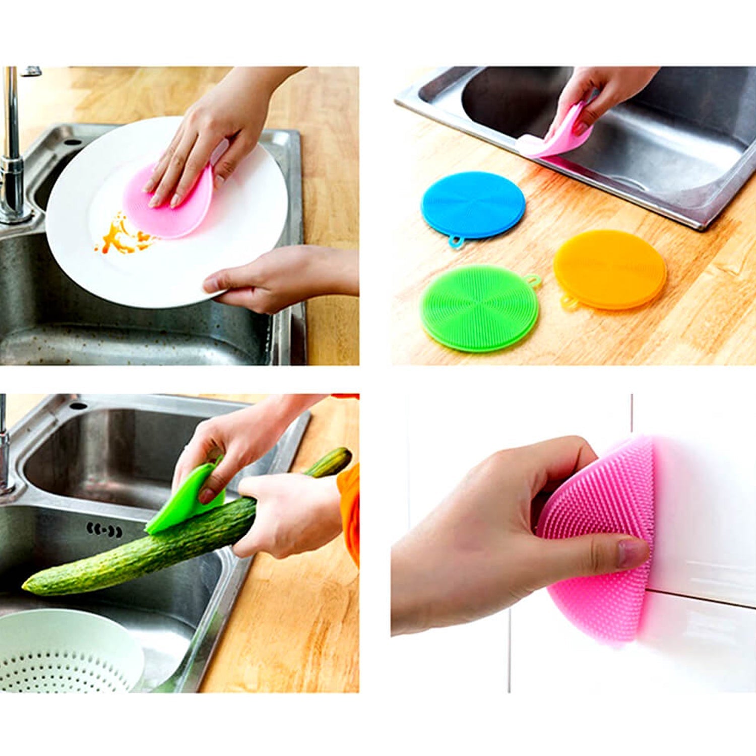1344A Cleaning Supplies Sponges Silicone Scrubber for Kitchen Non Stick Dishwashing & Baby Care Sponge Brush Household Health Tool( Pack of 5pc). DeoDap 1344A Cleaning Supplies Sponges Silicone Scrubber for Kitchen Non Stick Dishwashing & Baby Care Sponge Brush Household Health Tool( Pack of 5pc). DeoDap
